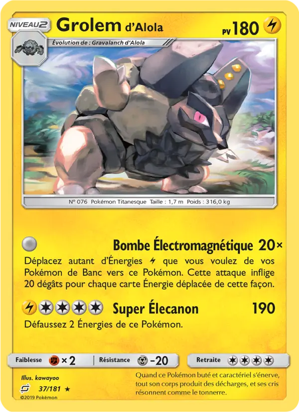 Grolem d’Alola — carte 37 de l’extension Duo de Choc