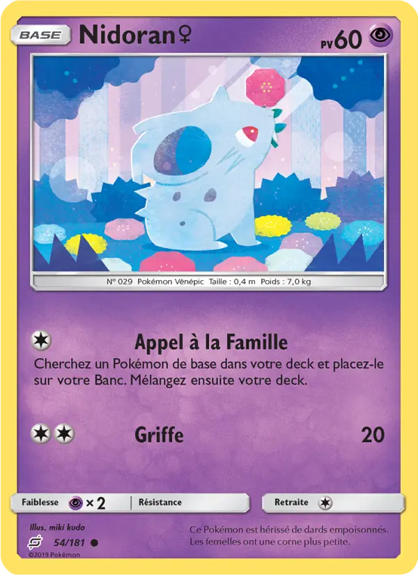Nidoran♀ — carte 54 de l’extension Duo de Choc