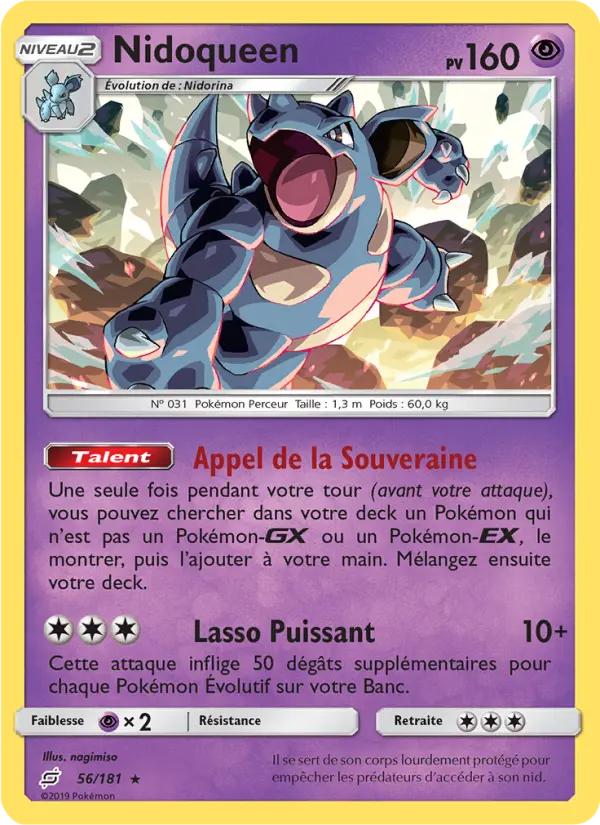 Nidoqueen — carte 56 de l’extension Duo de Choc