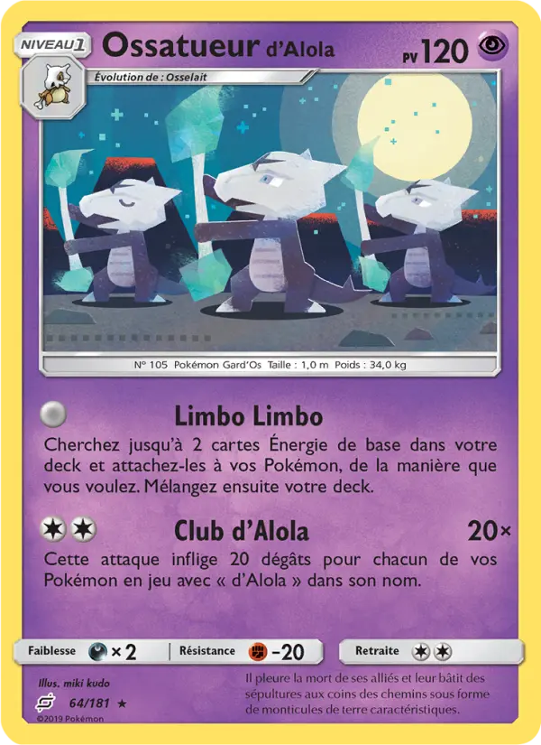 Ossatueur d’Alola — carte 64 de l’extension Duo de Choc