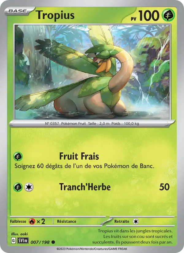 Tropius — carte 007 de l’extension Écarlate et Violet