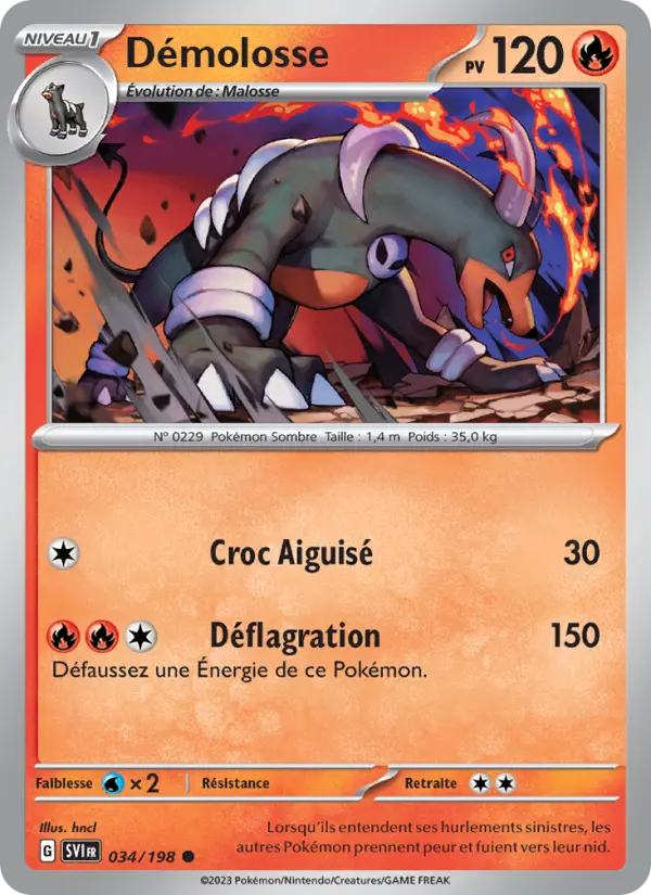 Démolosse — carte 034 de l’extension Écarlate et Violet