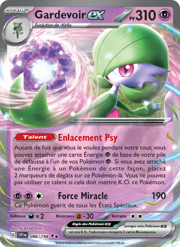 Gardevoir-ex — carte 086 de l’extension Écarlate et Violet