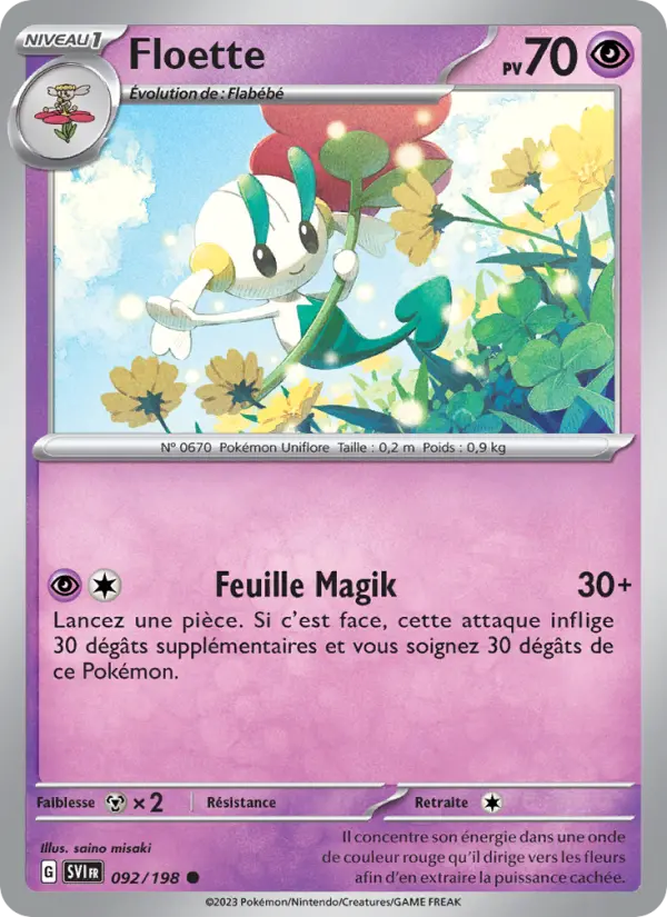 Floette — carte 092 de l’extension Écarlate et Violet