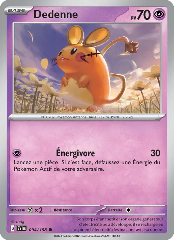 Dedenne — carte 094 de l’extension Écarlate et Violet