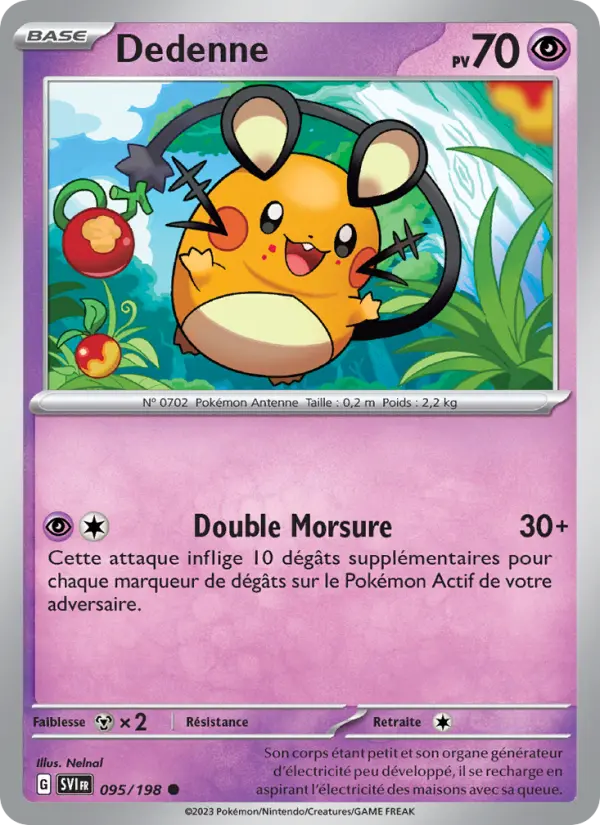 Dedenne — carte 095 de l’extension Écarlate et Violet