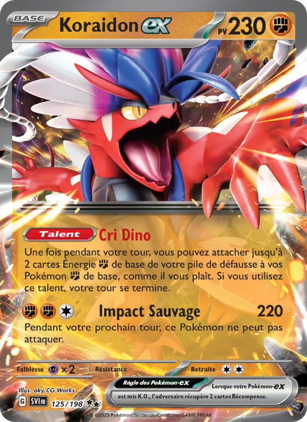 Koraidon-ex — carte 125 de l’extension Écarlate et Violet