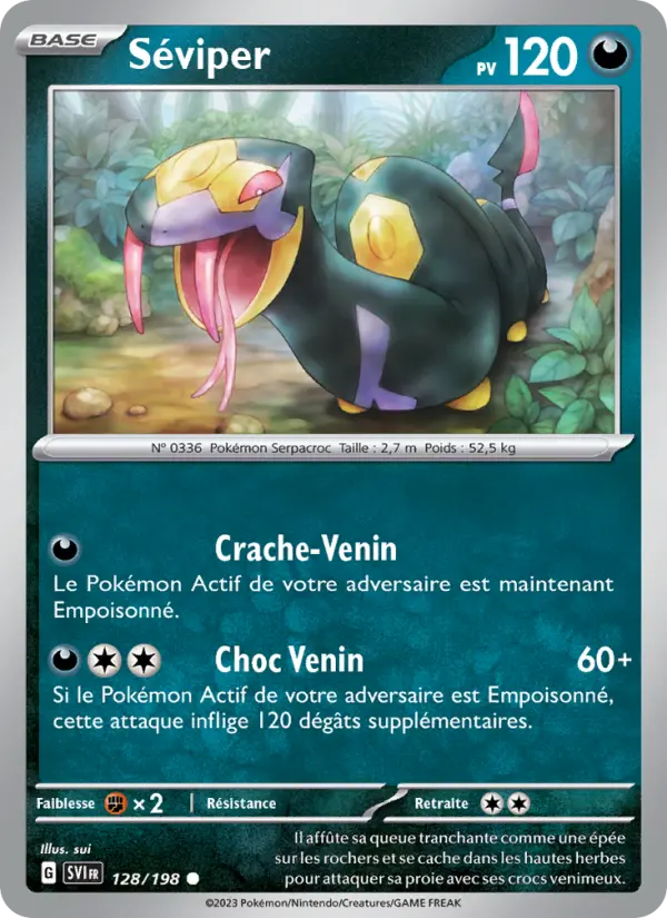 Séviper — carte 128 de l’extension Écarlate et Violet