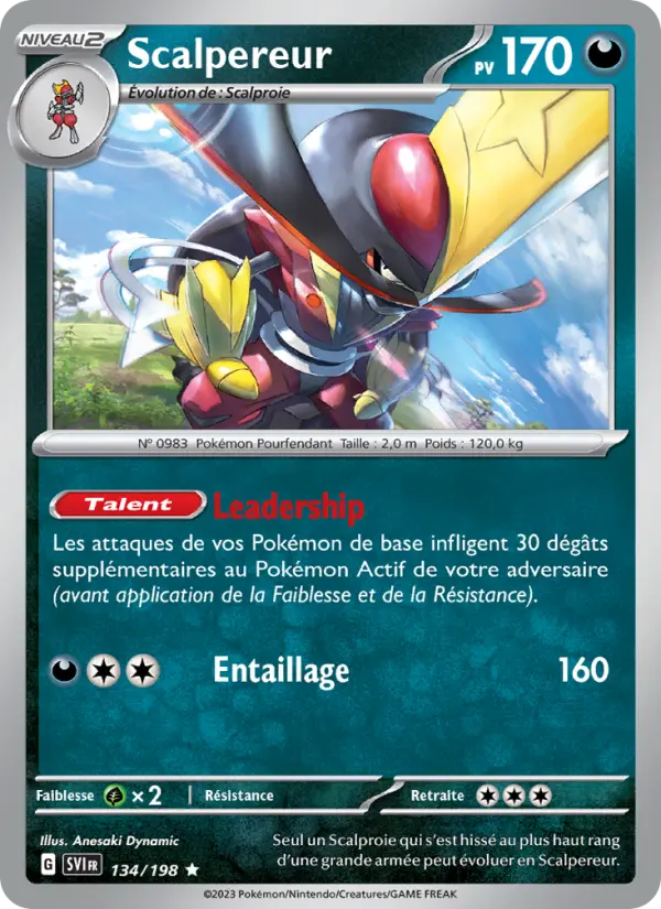 Scalpereur — carte 134 de l’extension Écarlate et Violet