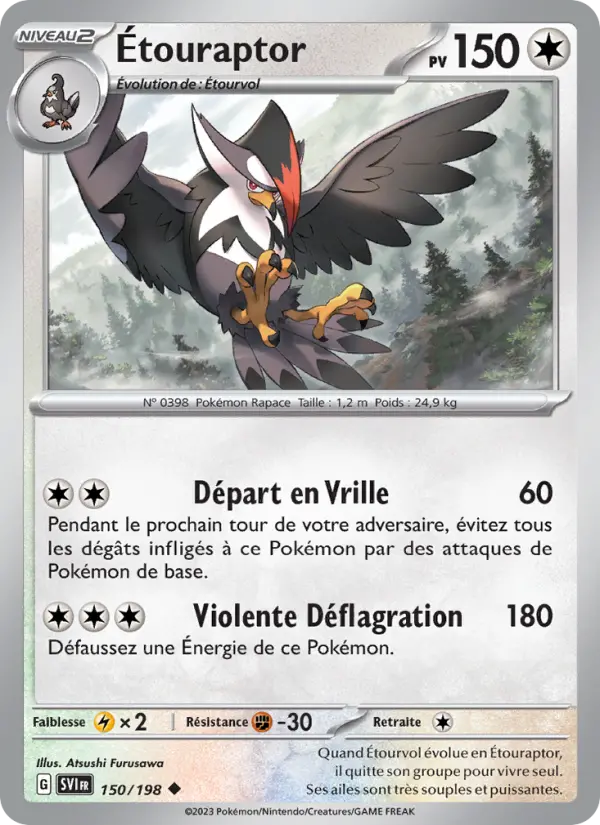 Étouraptor — carte 150 de l’extension Écarlate et Violet