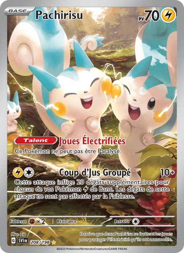 Pachirisu — carte 208 de l’extension Écarlate et Violet