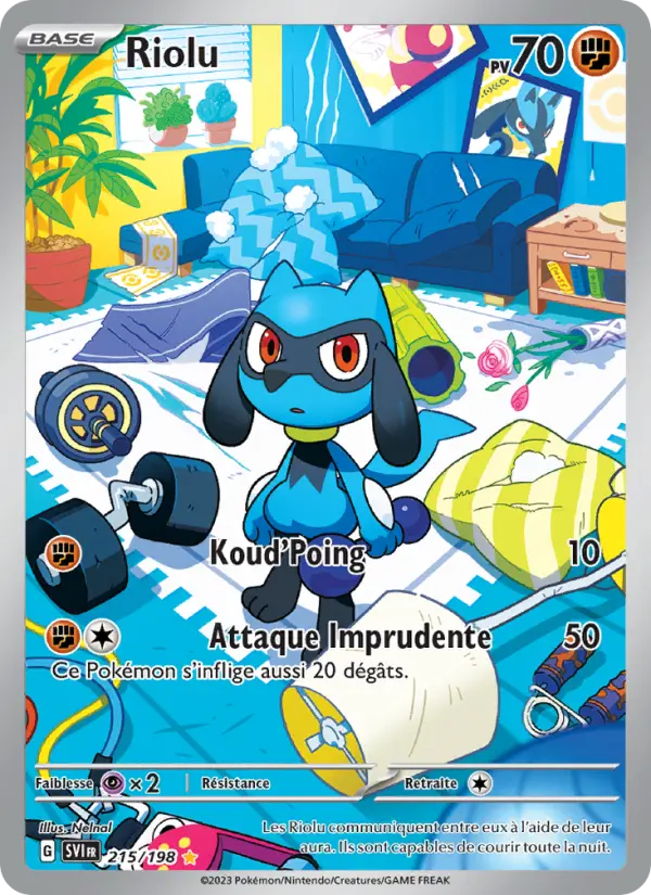 Riolu — carte 215 de l’extension Écarlate et Violet