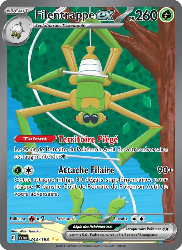 Filentrappe-ex — carte 243 de l’extension Écarlate et Violet