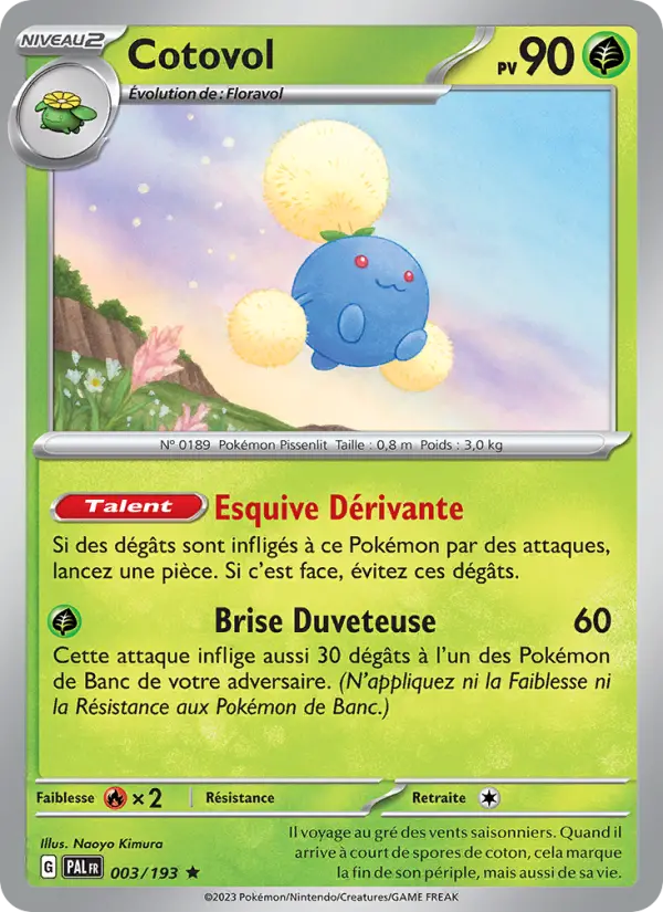 Cotovol — carte 003 de l’extension Évolutions à Paldea