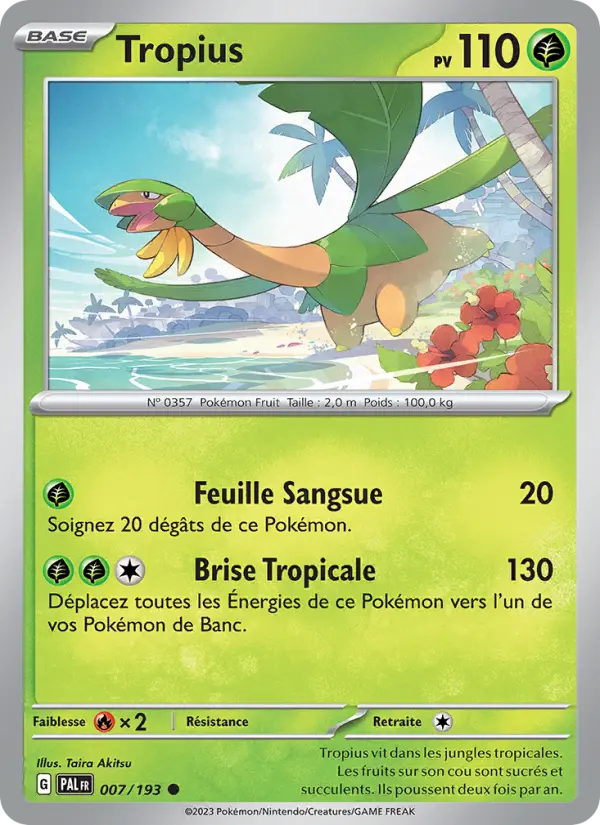 Tropius — carte 007 de l’extension Évolutions à Paldea