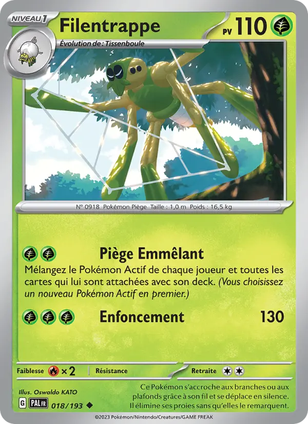 Filentrappe — carte 018 de l’extension Évolutions à Paldea