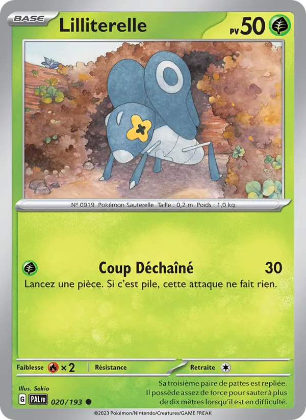 Lilliterelle — carte 020 de l’extension Évolutions à Paldea