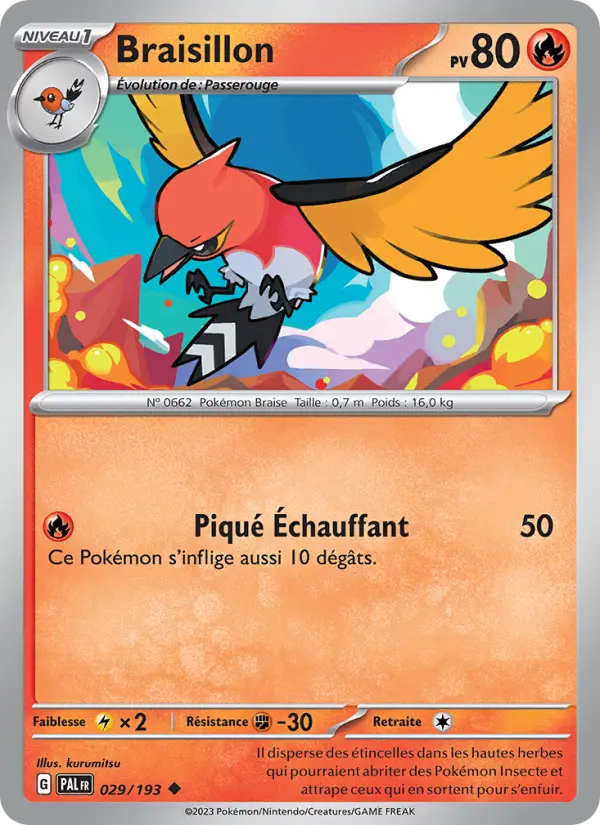 Braisillon — carte 029 de l’extension Évolutions à Paldea