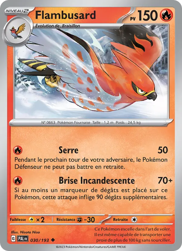 Flambusard — carte 030 de l’extension Évolutions à Paldea