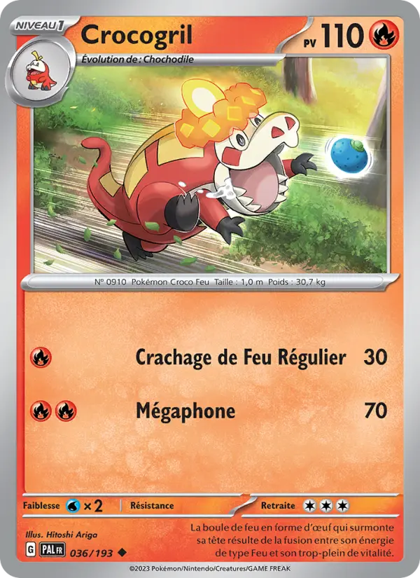 Crocogril — carte 036 de l’extension Évolutions à Paldea
