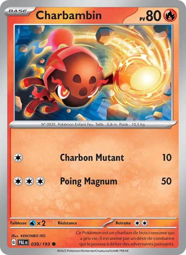 Charbambin — carte 039 de l’extension Évolutions à Paldea