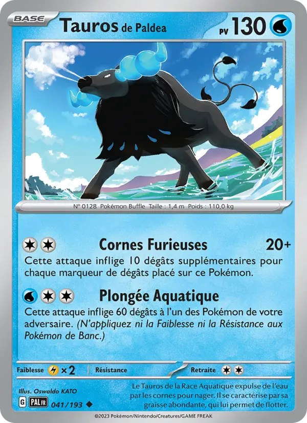 Tauros de Paldea — carte 041 de l’extension Évolutions à Paldea