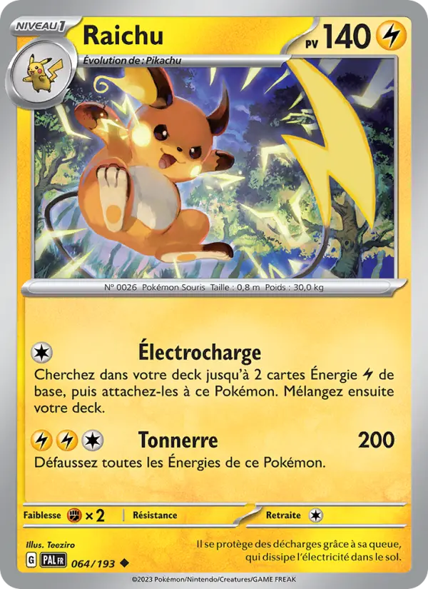 Raichu — carte 064 de l’extension Évolutions à Paldea