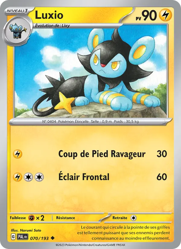 Luxio — carte 070 de l’extension Évolutions à Paldea