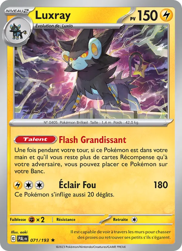 Luxray — carte 071 de l’extension Évolutions à Paldea