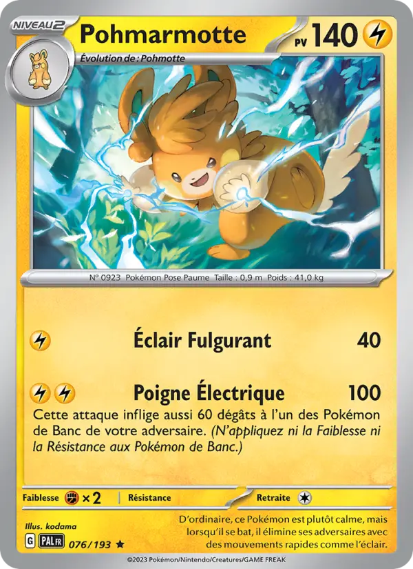 Pohmarmotte — carte 076 de l’extension Évolutions à Paldea