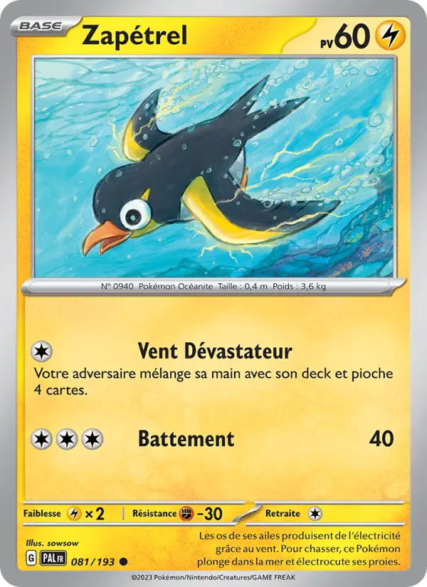 Zapétrel — carte 081 de l’extension Évolutions à Paldea