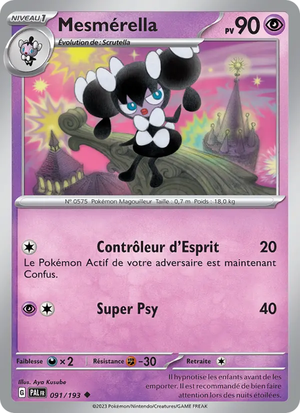 Mesmérella — carte 091 de l’extension Évolutions à Paldea