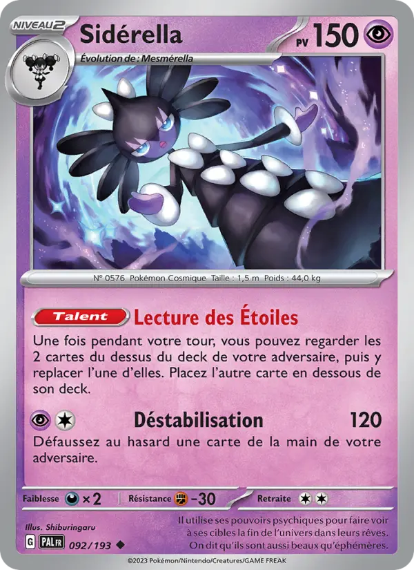 Sidérella — carte 092 de l’extension Évolutions à Paldea