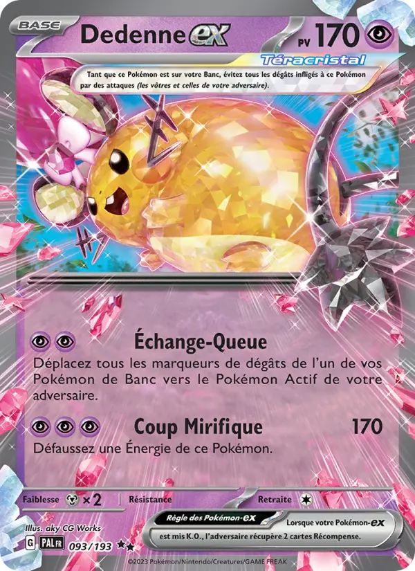 Dedenne-ex — carte 093 de l’extension Évolutions à Paldea