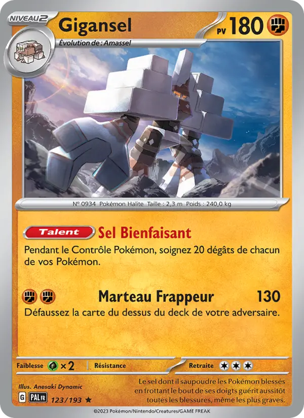 Gigansel — carte 123 de l’extension Évolutions à Paldea