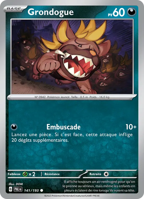 Grondogue — carte 141 de l’extension Évolutions à Paldea