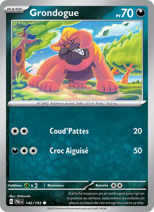 Grondogue — carte 142 de l’extension Évolutions à Paldea