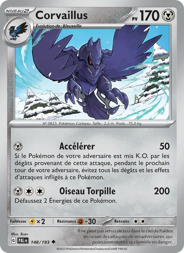 Corvaillus — carte 148 de l’extension Évolutions à Paldea