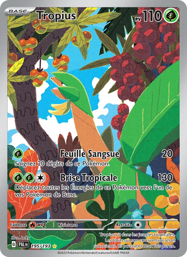 Tropius — carte 195 de l’extension Évolutions à Paldea