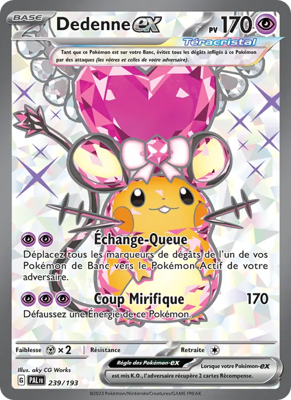 Dedenne-ex — carte 239 de l’extension Évolutions à Paldea