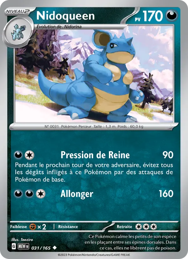 Nidoqueen — carte 031 de l’extension 151