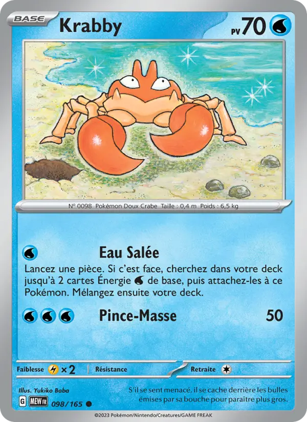 Krabby — carte 098 de l’extension 151