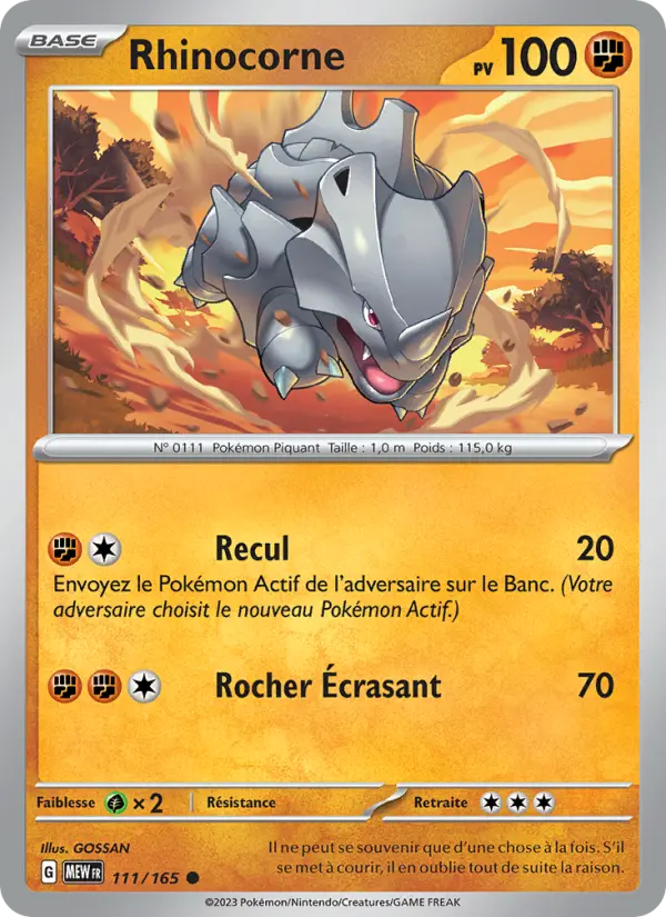 Rhinocorne — carte 111 de l’extension 151