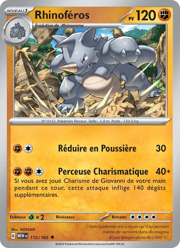 Rhinoféros — carte 112 de l’extension 151