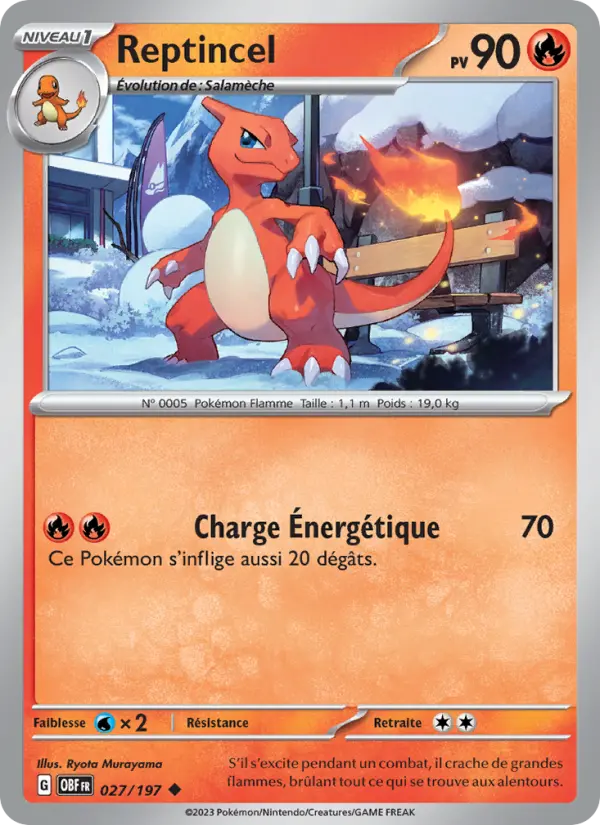 Reptincel — carte 027 de l’extension Flammes Obsidiennes