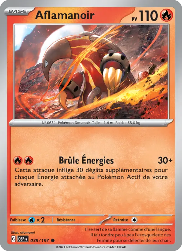 Aflamanoir — carte 039 de l’extension Flammes Obsidiennes