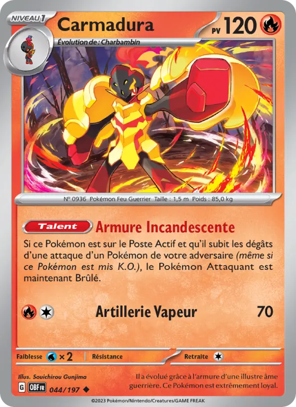 Carmadura — carte 044 de l’extension Flammes Obsidiennes