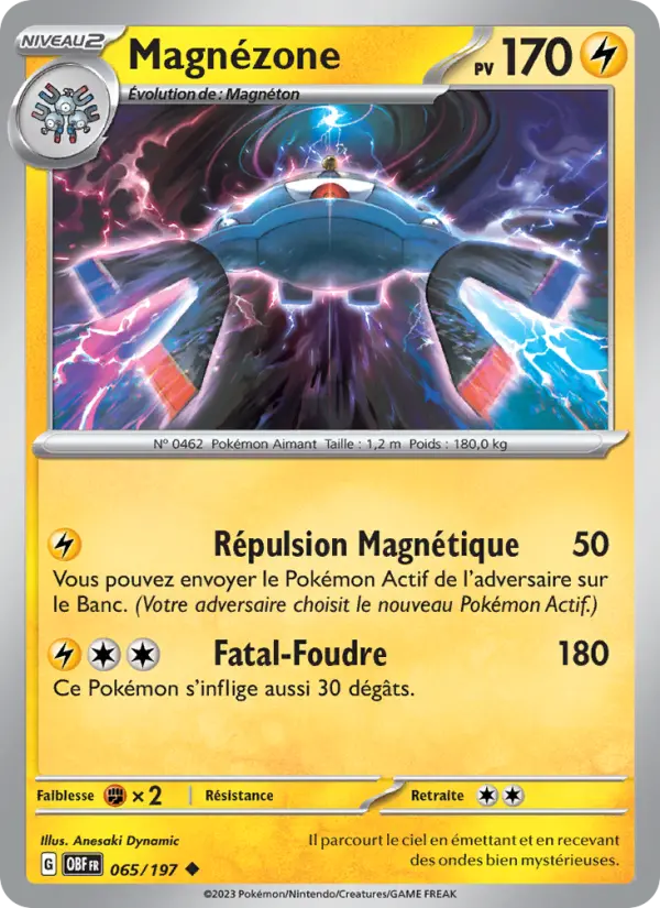 Magnézone — carte 065 de l’extension Flammes Obsidiennes