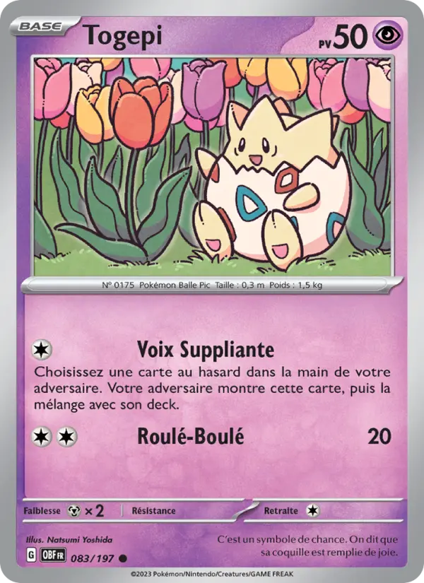 Togepi — carte 083 de l’extension Flammes Obsidiennes