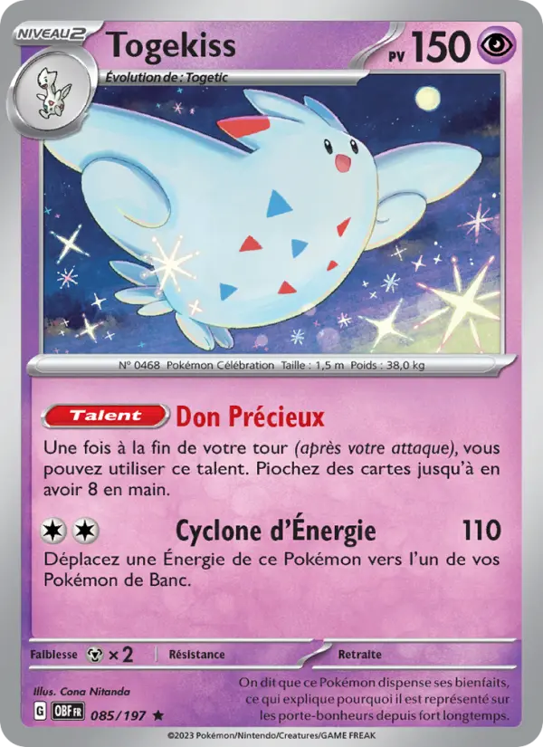 Togekiss — carte 085 de l’extension Flammes Obsidiennes